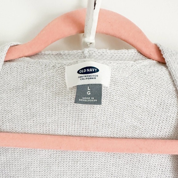 Old Navy Light Gray Long Duster Open Cardigan Sweater sz Large - Picture 7 of 8